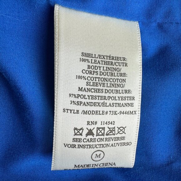 Women's SL8 Genuine Suede Asymmetric Zipper Accent Crop Moto Jacket Blue Size MD - Picture 7 of 17